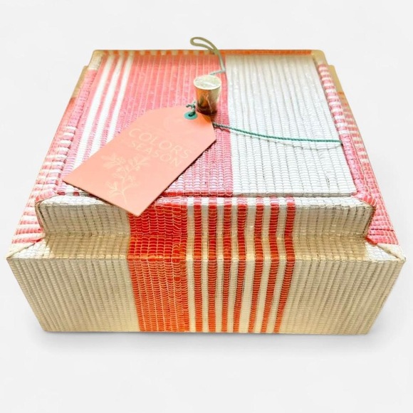 NWT Decorative weave Lidded Storage Container bin - Picture 2 of 8